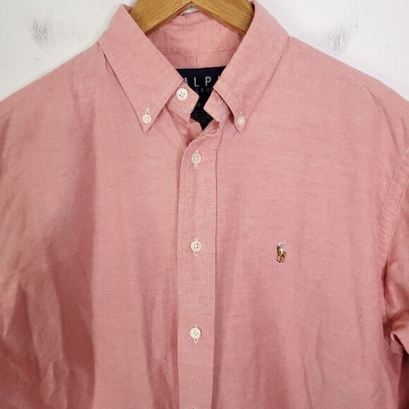 Ralph Ralph Lauren Shirt Mens 8 RRL Rugby Pony Salmon Button Down Collar Cotton - Picture 2 of 7